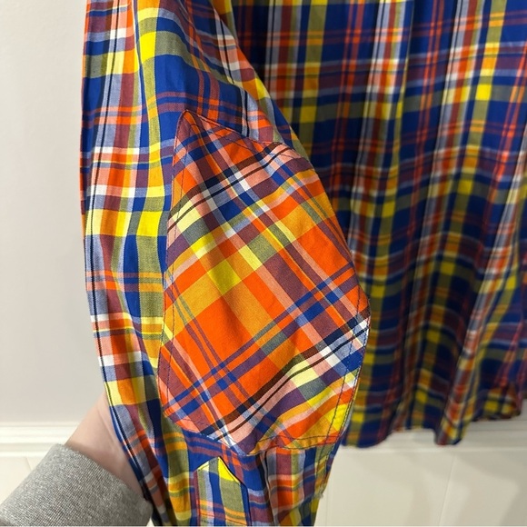 Rocawear Classic Mens Long Sleeve Blue Orange & Yellow Plaid Button Up Sz XL GUC - Picture 7 of 8